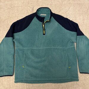 Outerknown Skyline Half Zip Popover - Mineral Blue - XL